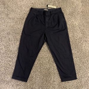 (NWT) Alex Mill Standard Pleated Pant in Chino (Dark Navy, size 32)